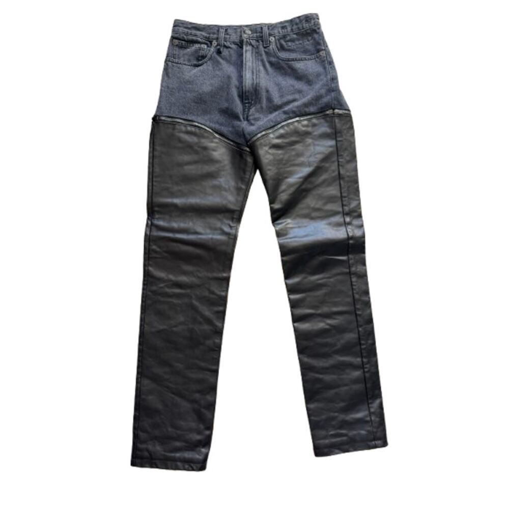 R13 Black Leather Zip Off Axl Slim Pants - Picture 11 of 16